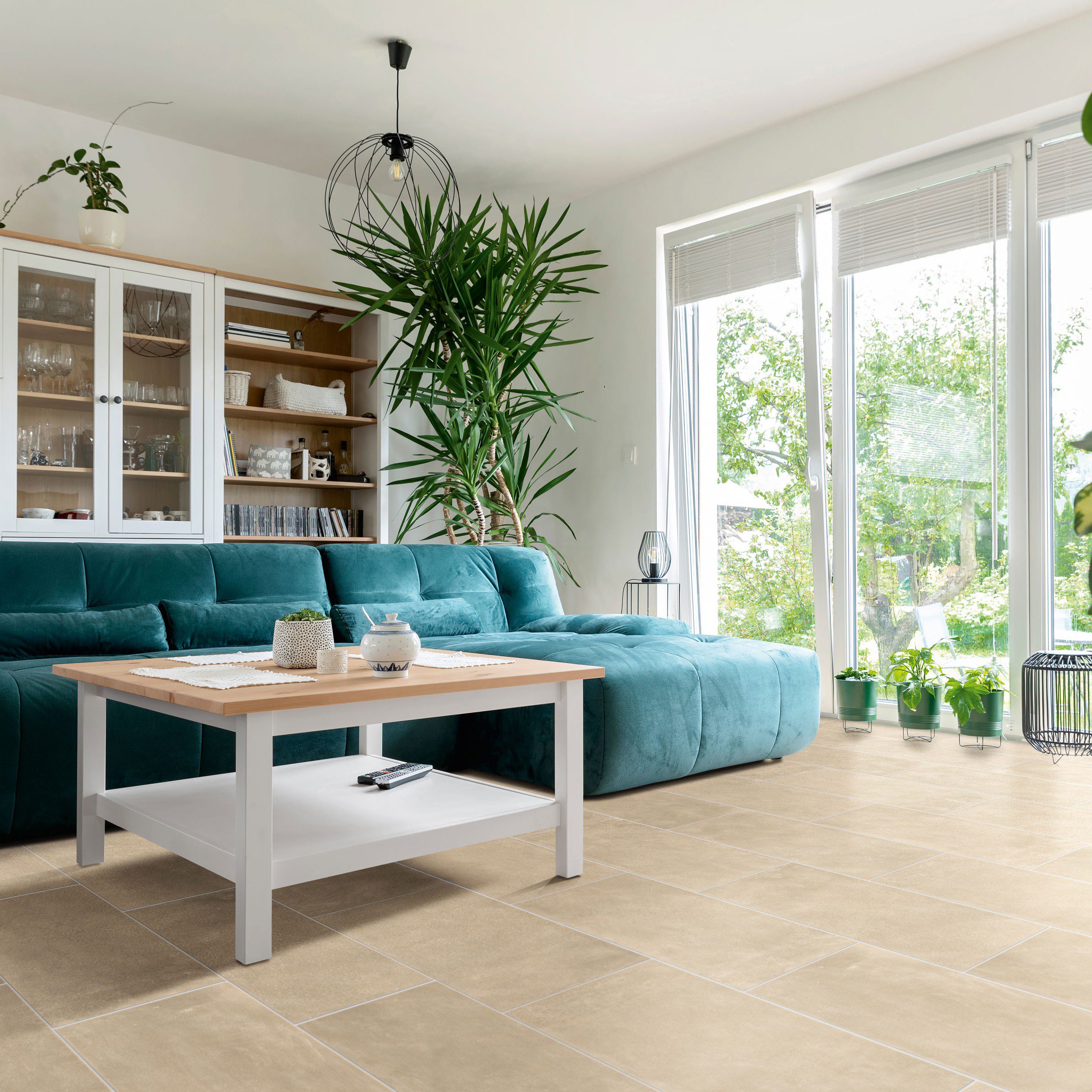 MILE®stone Earthen Almond Matte Porcelain Living Room Floor Tile