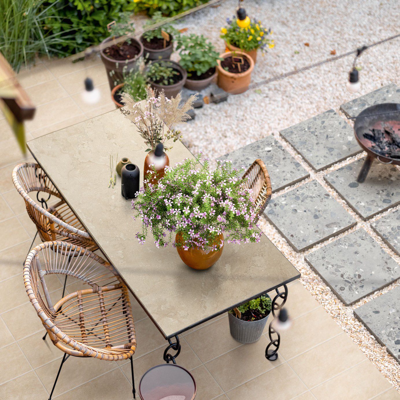 MILE®stone Earthen Cobblestone 2CM Grip and Alabaster Grip Patio Tile