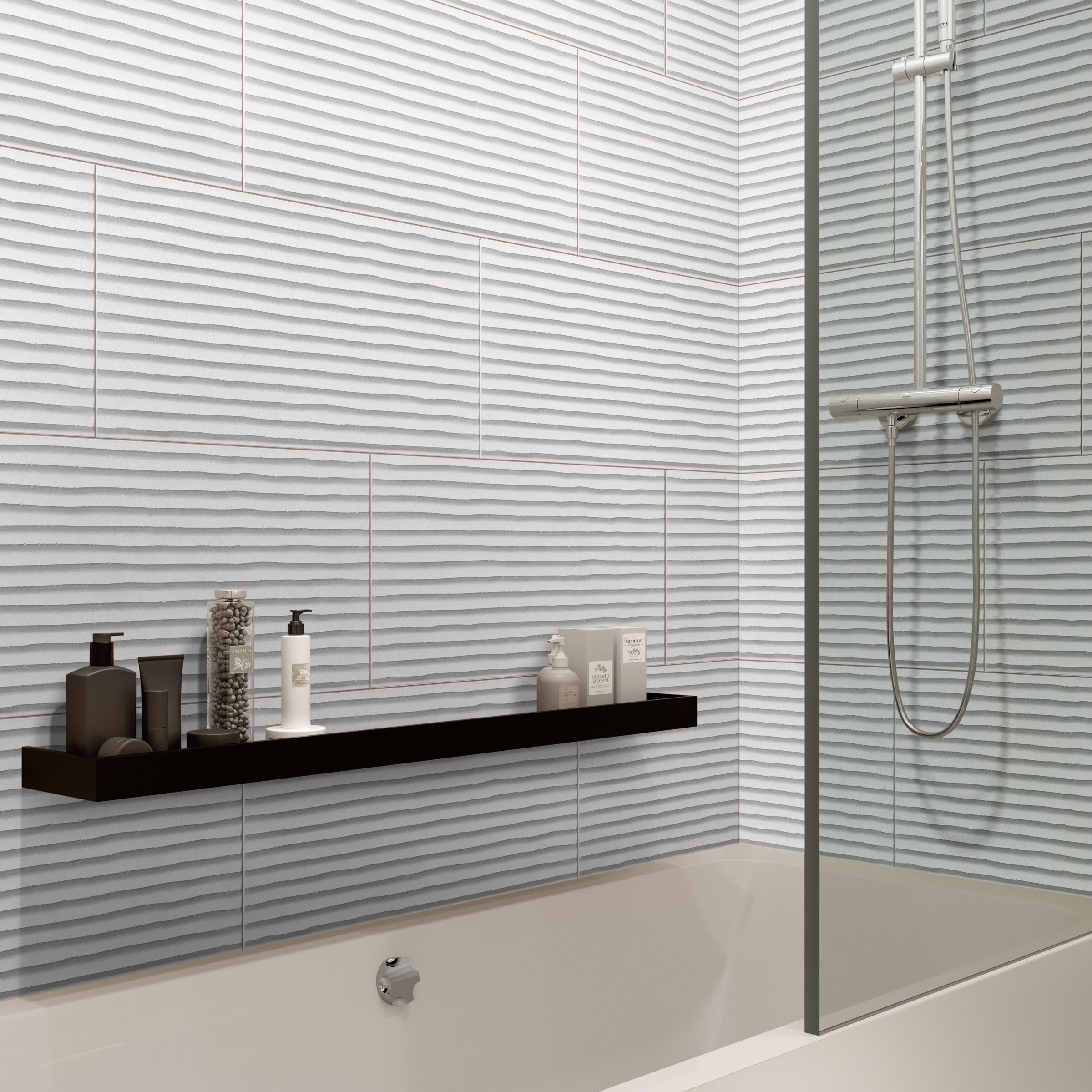 MILE®stone Earthen Whisper Flute Ceramic Shower Wall Tile