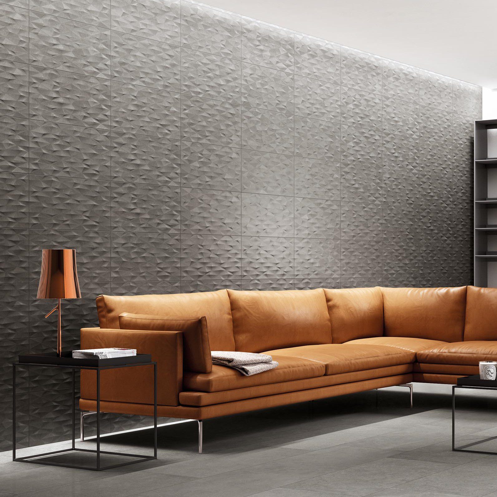 Ceramiche Piemme More Grigio Lappato Living Room Flooring