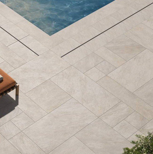 Frontier 20 African Beige Porcelain Paver Pool Surround