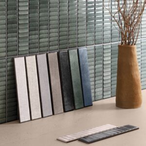 A single sample tile of each color variation displayed side-by-side to showcase the full color palette range of the Lighthouse porcelain tile collection.